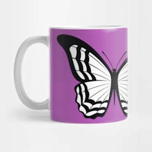 Butterflies White Black Mug